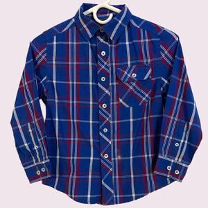 Faded Glory Button Down Plaid Collared Long Sleeve Boys Youth
